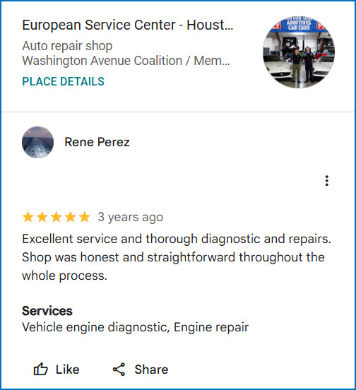 European Service Center Diagnostic Inspection Review